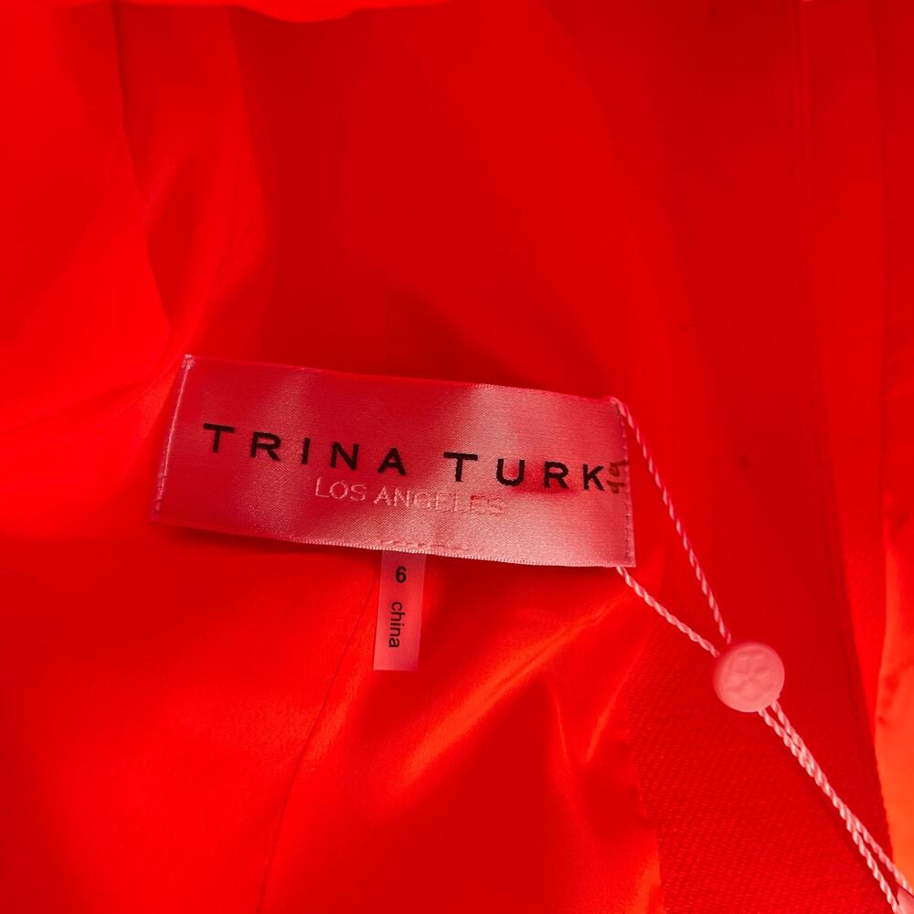 TRINA TURK Laine Jacket Top Size 6 NWT Button Down Cold Shoulder Orange - Picture 6 of 16